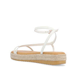 ODELIA ESPADRILLE SANDALS IN FAUX LEATHER