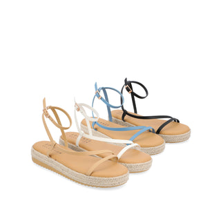 ODELIA ESPADRILLE SANDALS IN FAUX LEATHER