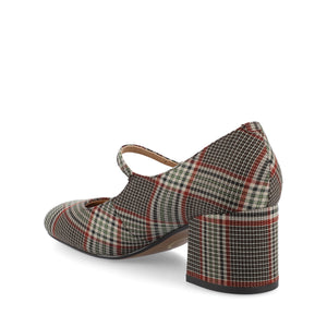 OKENNA LOW HEEL PUMP - Cream Chocolate Plaid