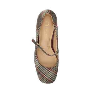 OKENNA MARY JANE PUMP HEELS IN WIDE - Cream Chocolate Plaid