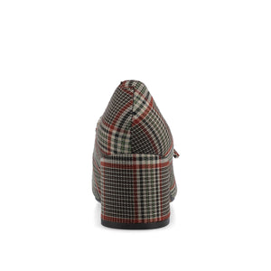 OKENNA LOW HEEL PUMP - Cream Chocolate Plaid