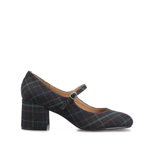 OKENNA LOW HEEL PUMP - Navy Plaid