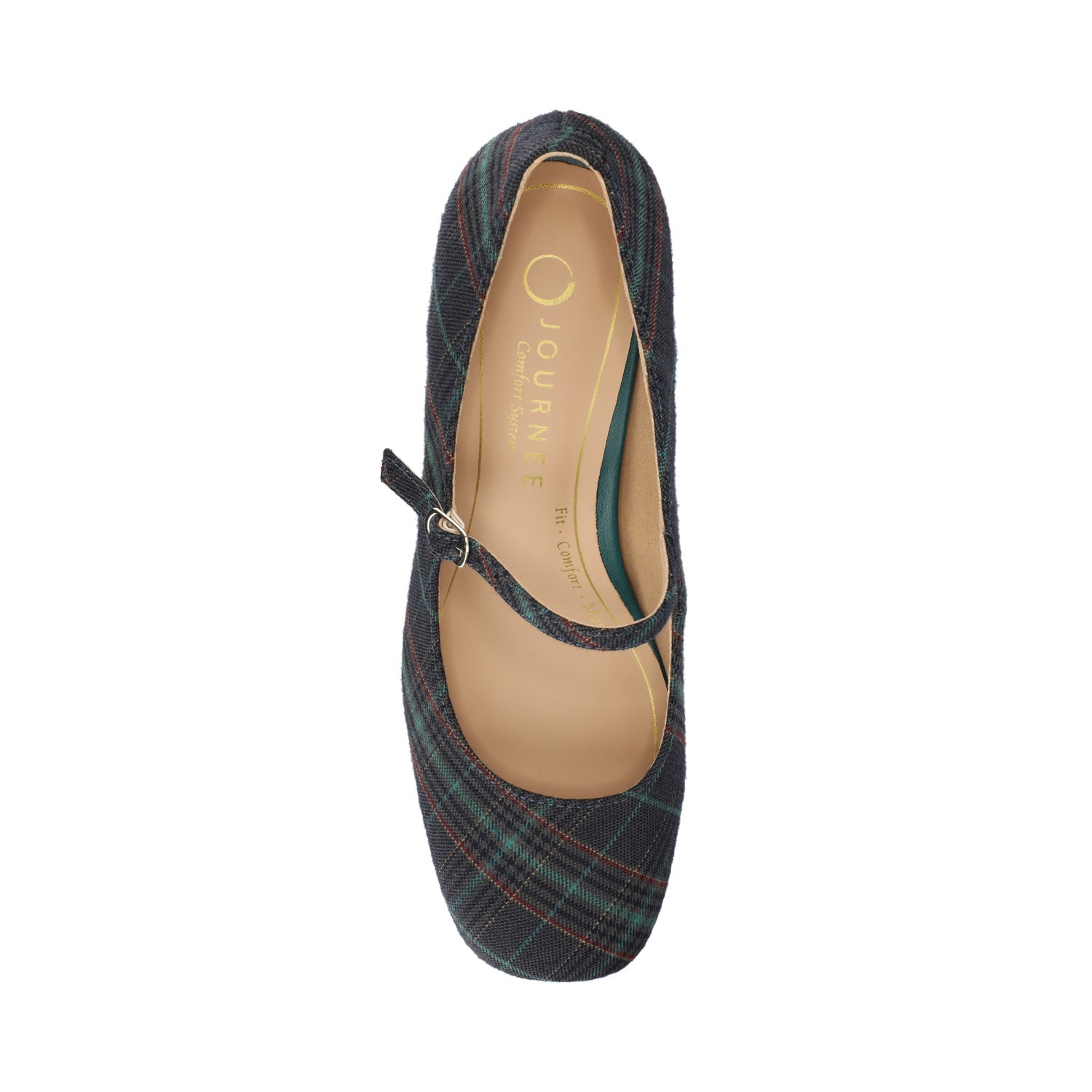 OKENNA LOW HEEL PUMP - Navy Plaid