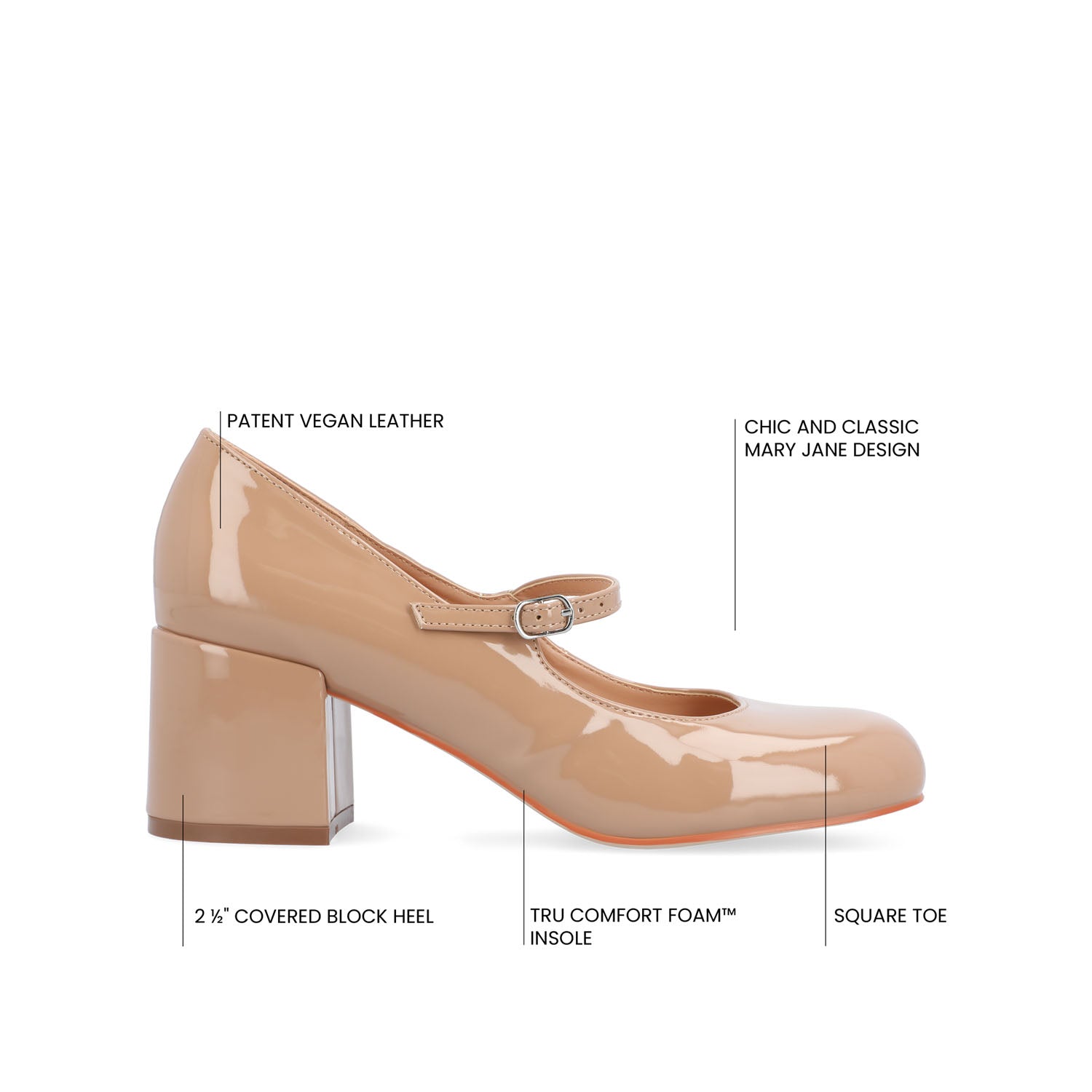 OKENNA MARY JANE PUMP HEELS - Nude