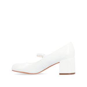 OKENNA MARY JANE PUMP HEELS IN WIDE - White