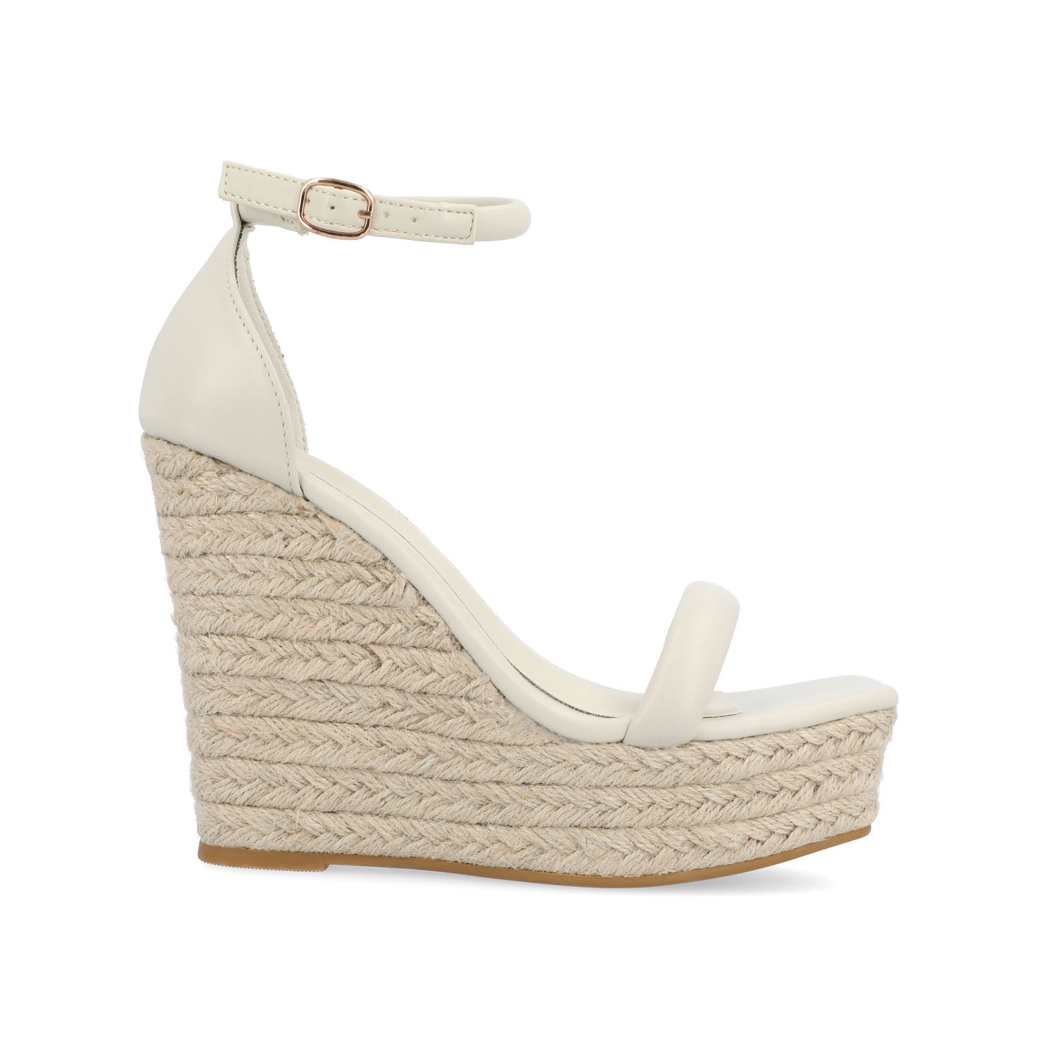 OLESIA ESPADRILLE WEDGE SANDALS IN VEGAN LEATHER - Beige