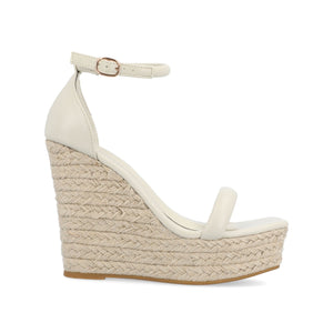 OLESIA ESPADRILLE WEDGE SANDALS IN VEGAN LEATHER - Beige