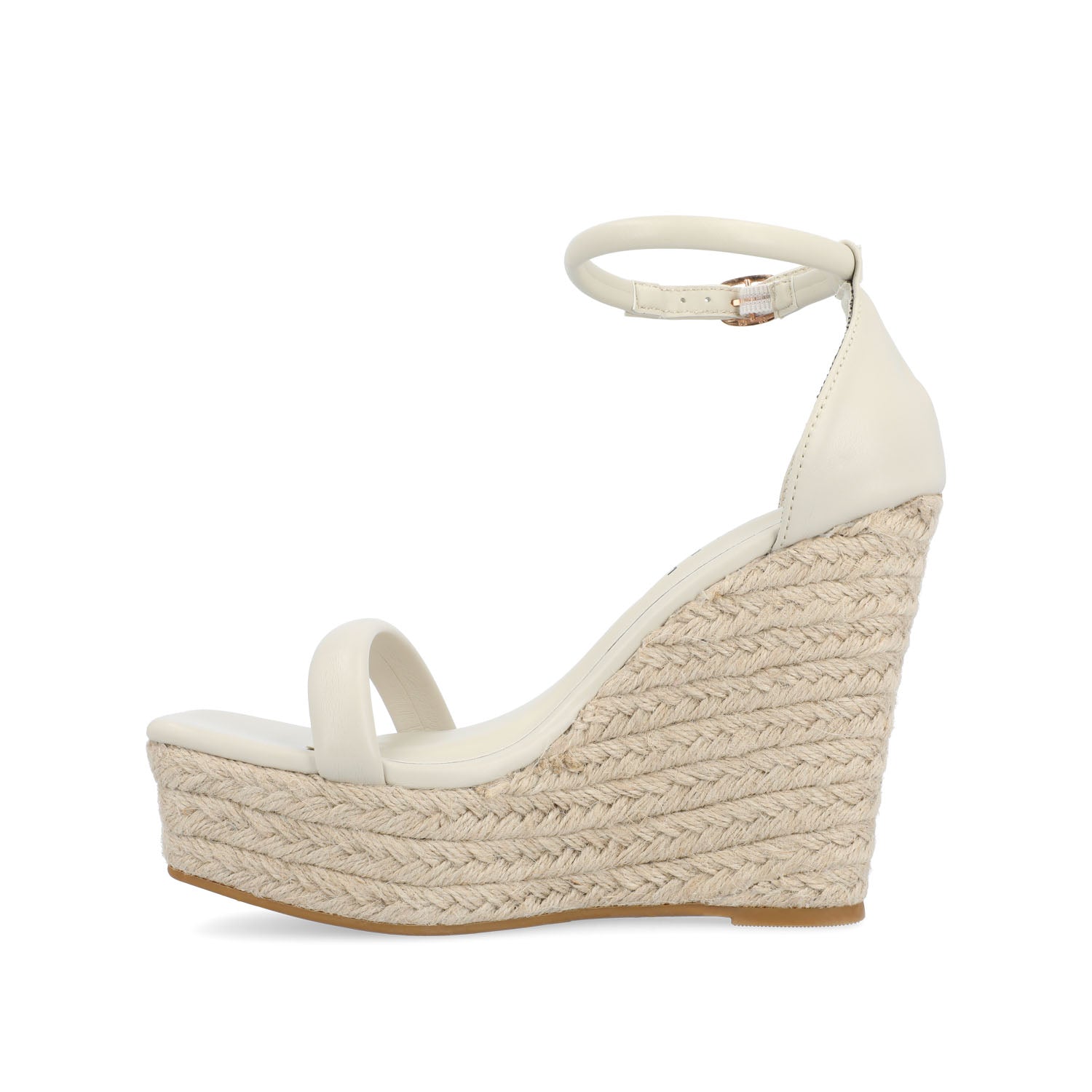 OLESIA ESPADRILLE WEDGE SANDALS IN VEGAN LEATHER - Beige