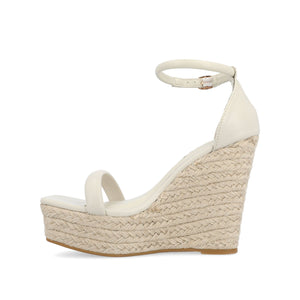 OLESIA ESPADRILLE WEDGE SANDALS IN VEGAN LEATHER - Beige