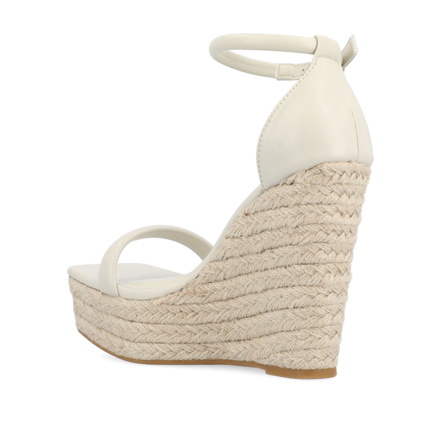 OLESIA ESPADRILLE WEDGE SANDALS IN VEGAN LEATHER - Beige