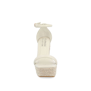 OLESIA ESPADRILLE WEDGE SANDALS IN VEGAN LEATHER - Beige