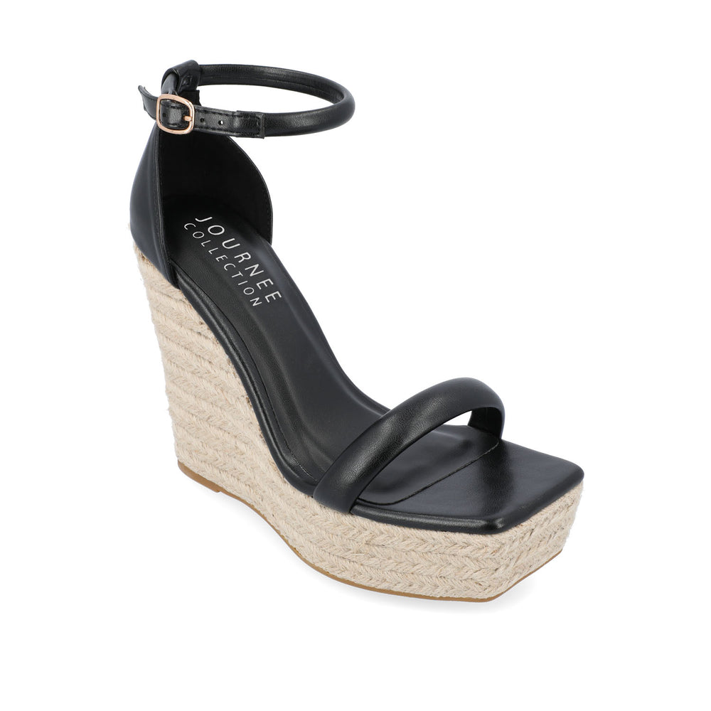 OLESIA ESPADRILLE WEDGE SANDALS IN FAUX LEATHER