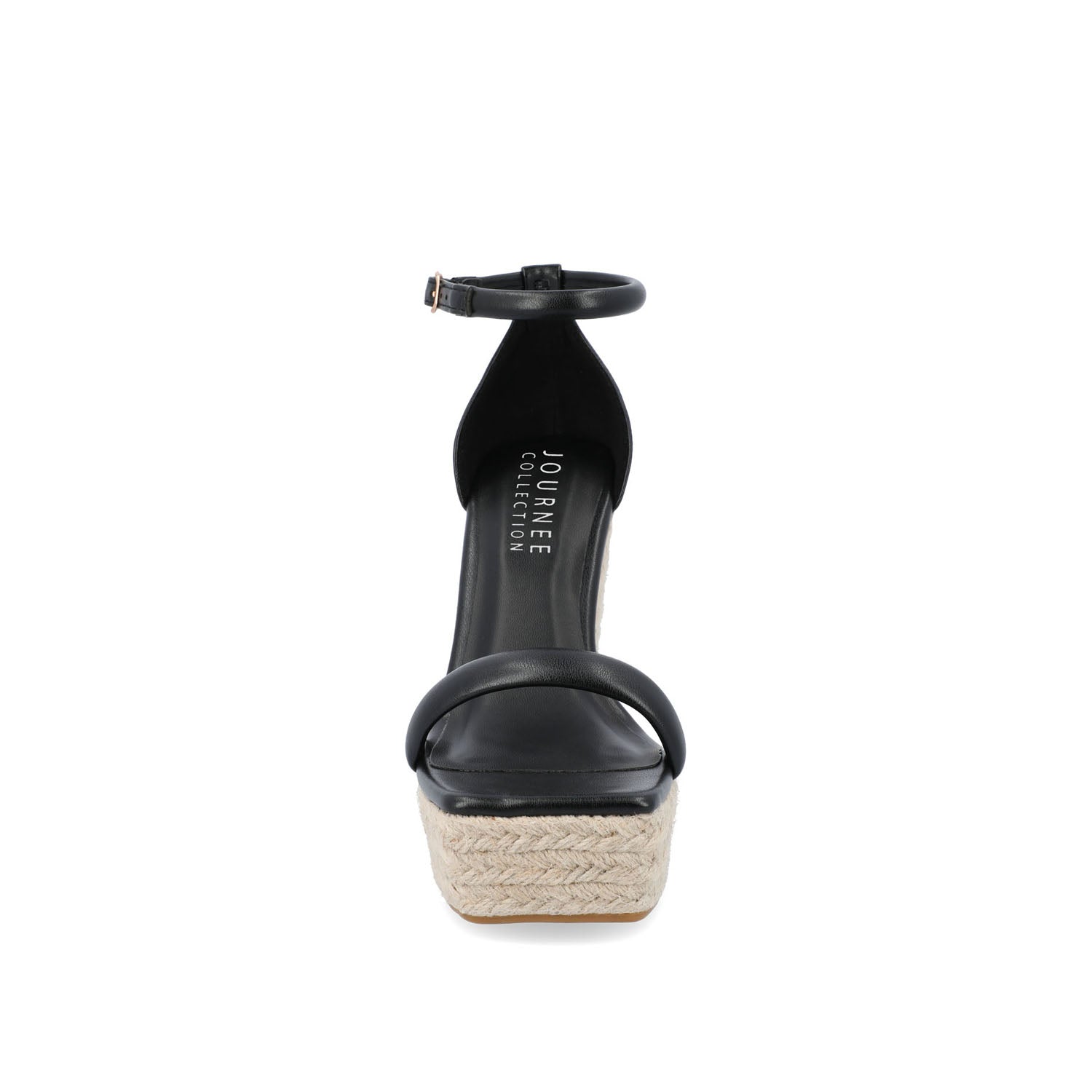 OLESIA ESPADRILLE WEDGE SANDALS IN VEGAN LEATHER - Black