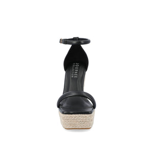 OLESIA ESPADRILLE WEDGE SANDALS IN VEGAN LEATHER - Black