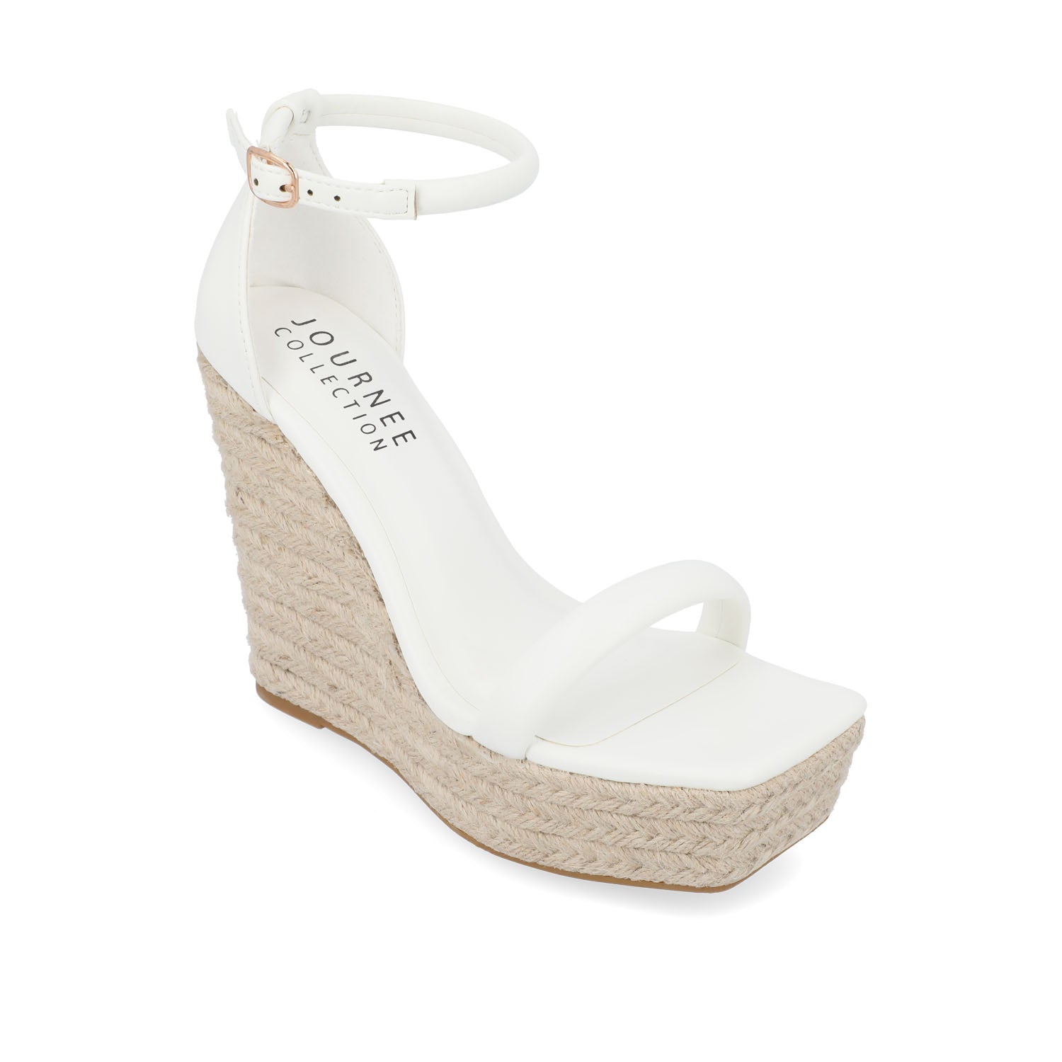 OLESIA ESPADRILLE WEDGE SANDALS IN VEGAN LEATHER - White