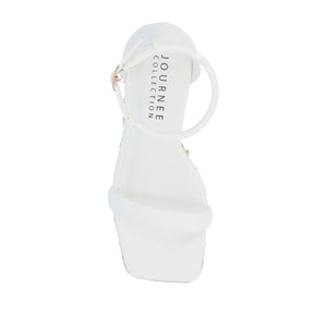 OLESIA ESPADRILLE WEDGE SANDALS IN VEGAN LEATHER - White