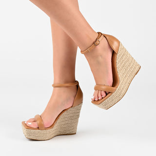 OLESIA ESPADRILLE WEDGE SANDALS IN FAUX LEATHER