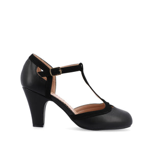 OLINA T-STRAP PUMP HEELS IN NARROW - Black