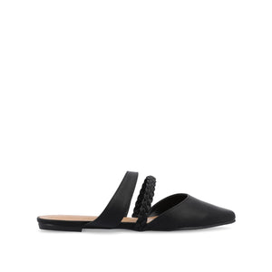 OLIVEA MULE FLATS IN VEGAN LEATHER - Black