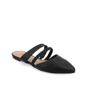 OLIVEA MULE FLATS IN VEGAN LEATHER - Black