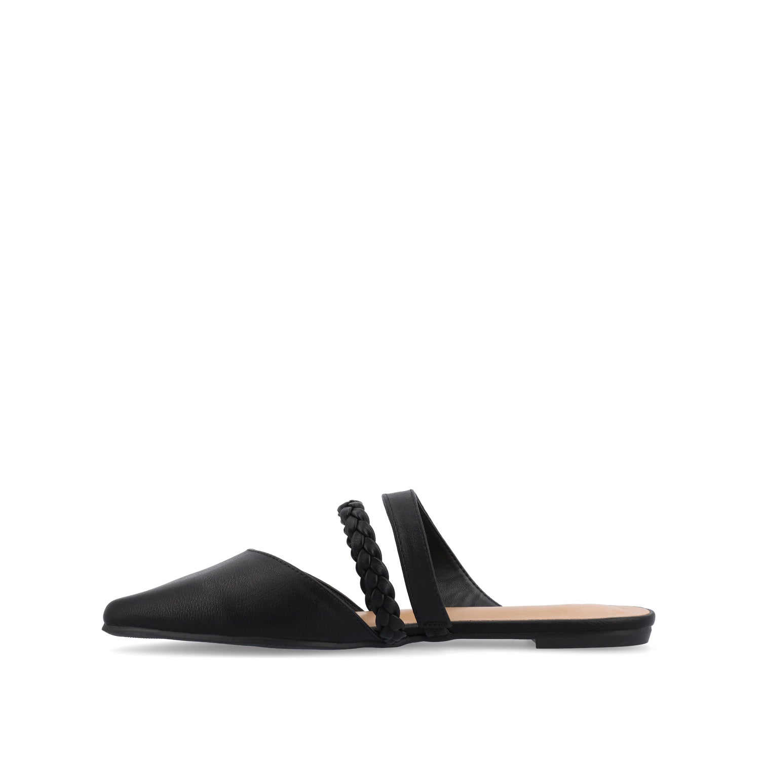 OLIVEA MULE FLATS IN VEGAN LEATHER - Black