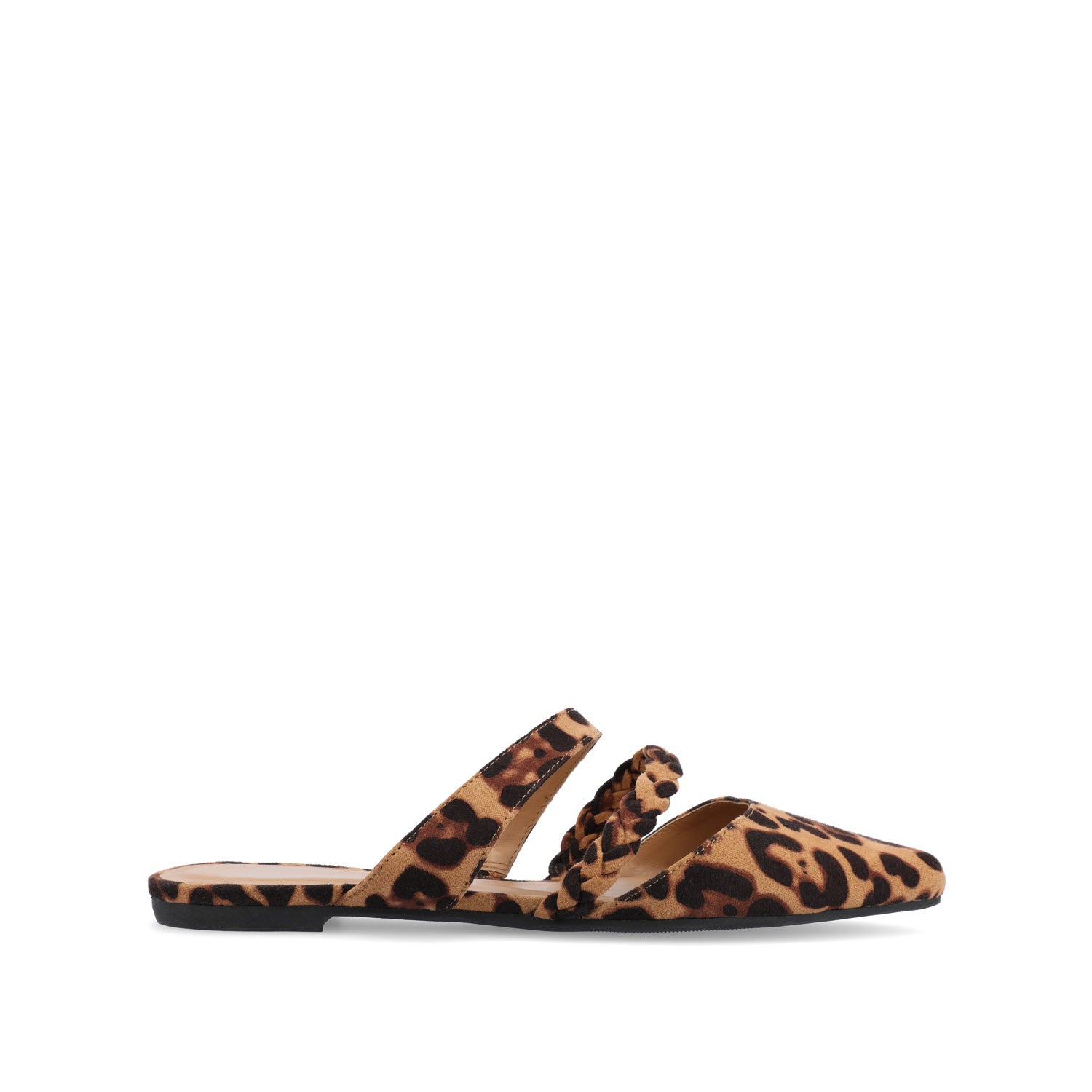 OLIVEA MULE FLATS IN VEGAN LEATHER - Leopard Faux