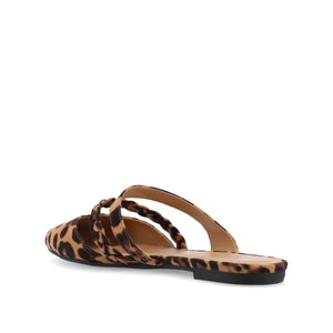 OLIVEA MULE FLATS IN VEGAN LEATHER - Leopard Faux
