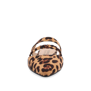 OLIVEA MULE FLATS IN VEGAN LEATHER - Leopard Faux
