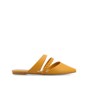 OLIVEA MULE FLATS IN NARROW - Mustard1 PU
