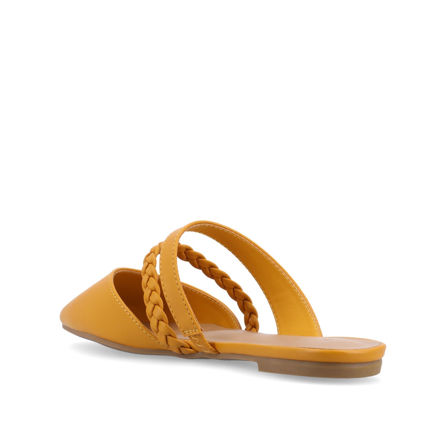 OLIVEA MULE FLATS IN VEGAN LEATHER - Mustard1 PU