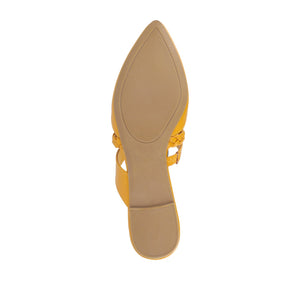 OLIVEA MULE FLATS IN NARROW - Mustard1 PU