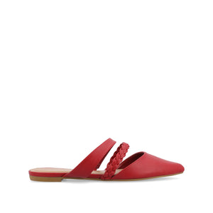 OLIVEA MULE FLATS IN VEGAN LEATHER - Red