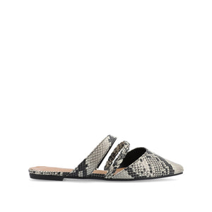 OLIVEA MULE FLATS IN NARROW - White Snake 2