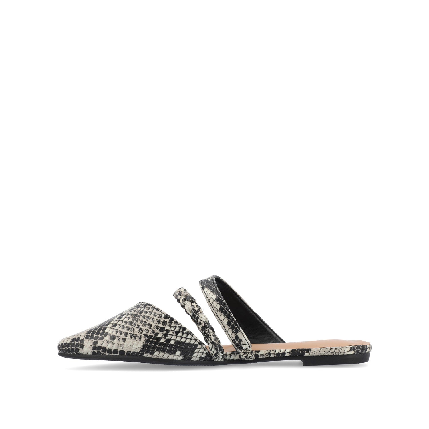 OLIVEA MULE FLATS IN NARROW - White Snake 2