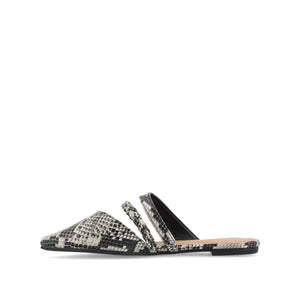 OLIVEA MULE FLATS IN VEGAN LEATHER - White Snake 2