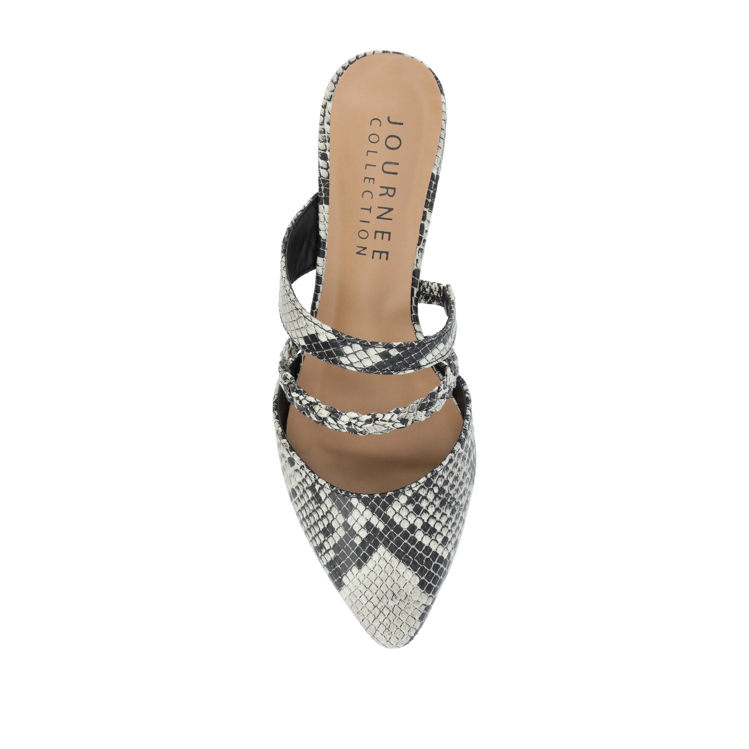 OLIVEA MULE FLATS IN NARROW - White Snake 2