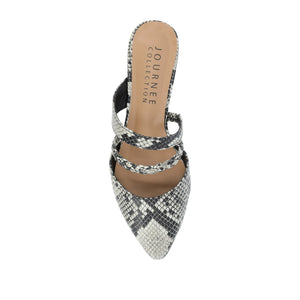 OLIVEA MULE FLATS IN NARROW - White Snake 2