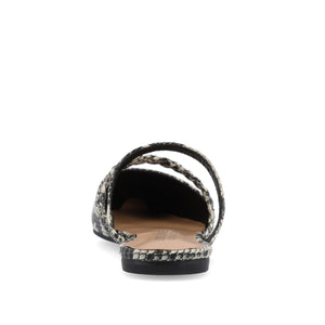 OLIVEA MULE FLATS IN VEGAN LEATHER - White Snake 2