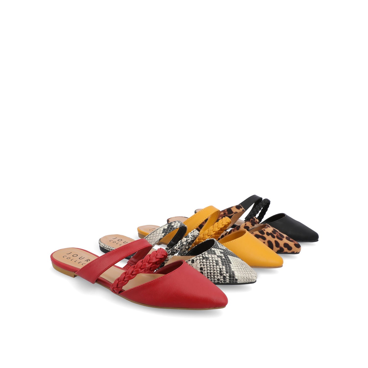 OLIVEA MULE FLATS IN VEGAN LEATHER - White Snake 2