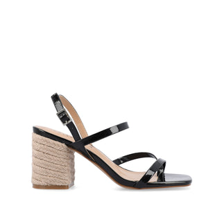 OLIVINA ESPADRILLE HEELED SANDAL IN FAUX LEATHER