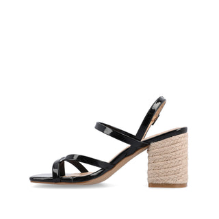 OLIVINA ESPADRILLE HEELED SANDAL IN FAUX LEATHER