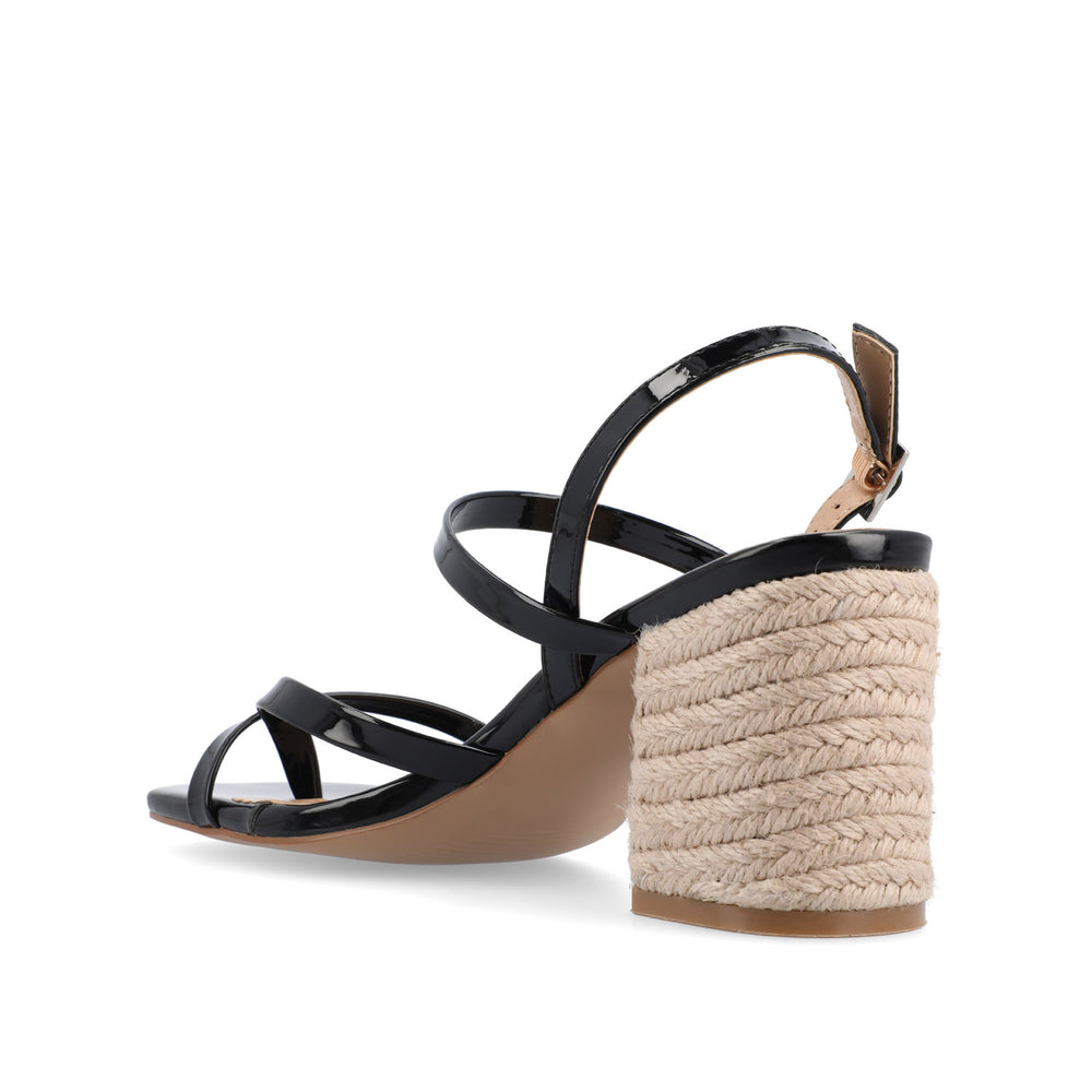 OLIVINA ESPADRILLE HEELED SANDAL IN FAUX LEATHER