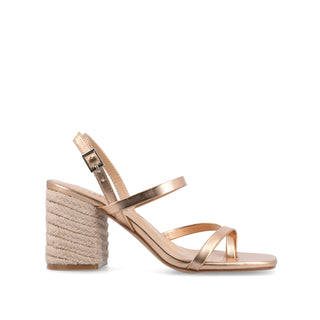 OLIVINA ESPADRILLE HEELED SANDAL IN FAUX LEATHER