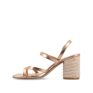 OLIVINA ESPADRILLE HEELED SANDAL IN FAUX LEATHER