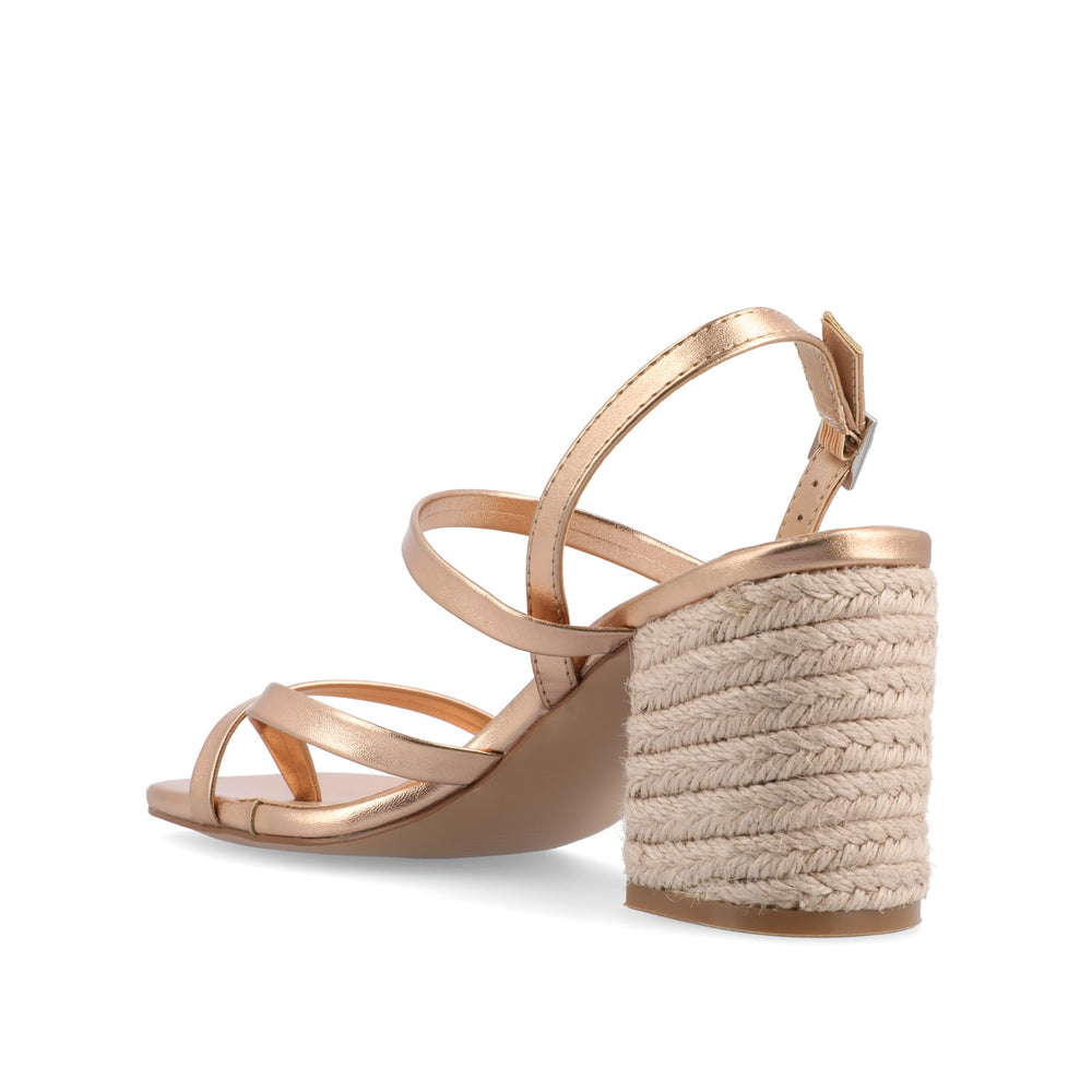 OLIVINA ESPADRILLE HEELED SANDAL IN FAUX LEATHER