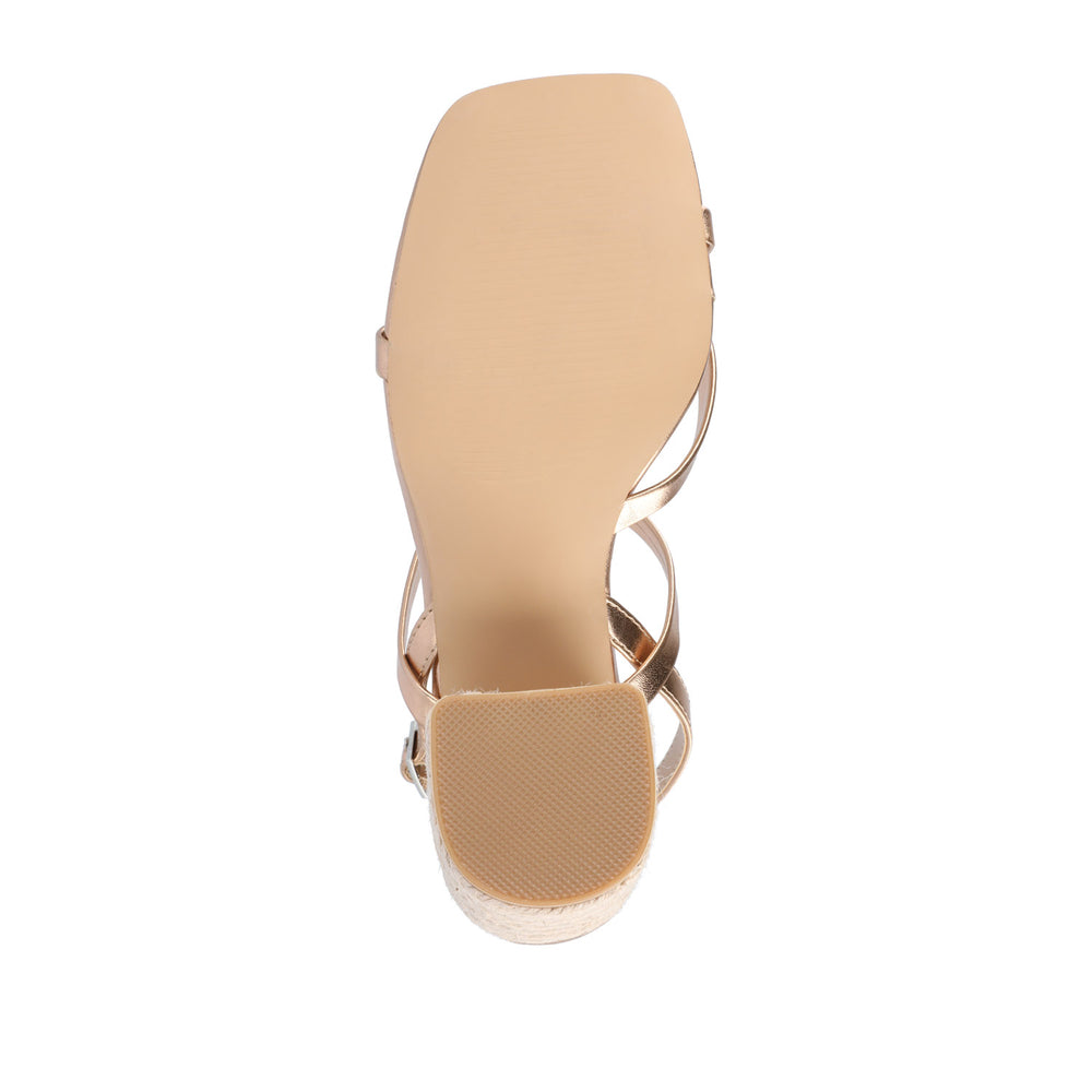 OLIVINA ESPADRILLE HEELED SANDAL IN FAUX LEATHER