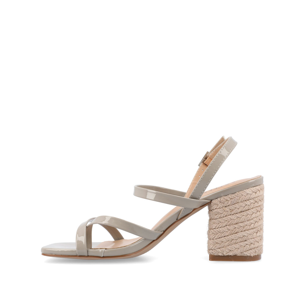 OLIVINA ESPADRILLE HEELED SANDAL IN FAUX LEATHER