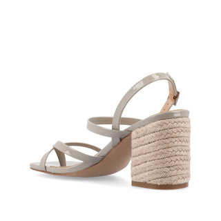 OLIVINA ESPADRILLE HEELED SANDAL IN FAUX LEATHER