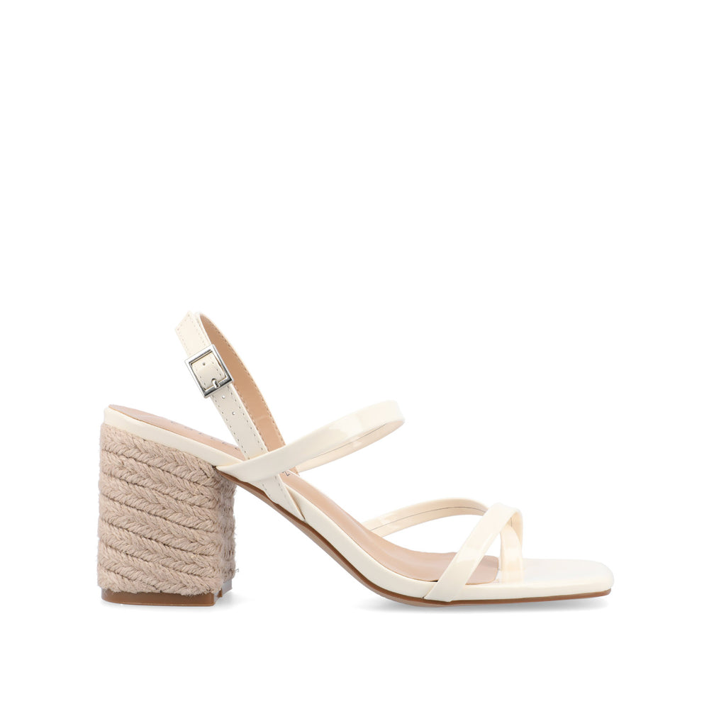 OLIVINA ESPADRILLE HEELED SANDAL IN FAUX LEATHER