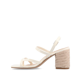 OLIVINA ESPADRILLE HEELED SANDAL IN FAUX LEATHER